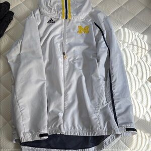 Adidas University Of Michigan White Jacket with Yellow and Blue Details